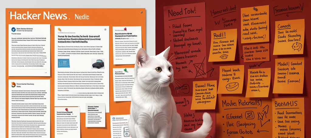 Hacker News × Reddit：公告欄在守門，實測間在磨刀喵 🐾