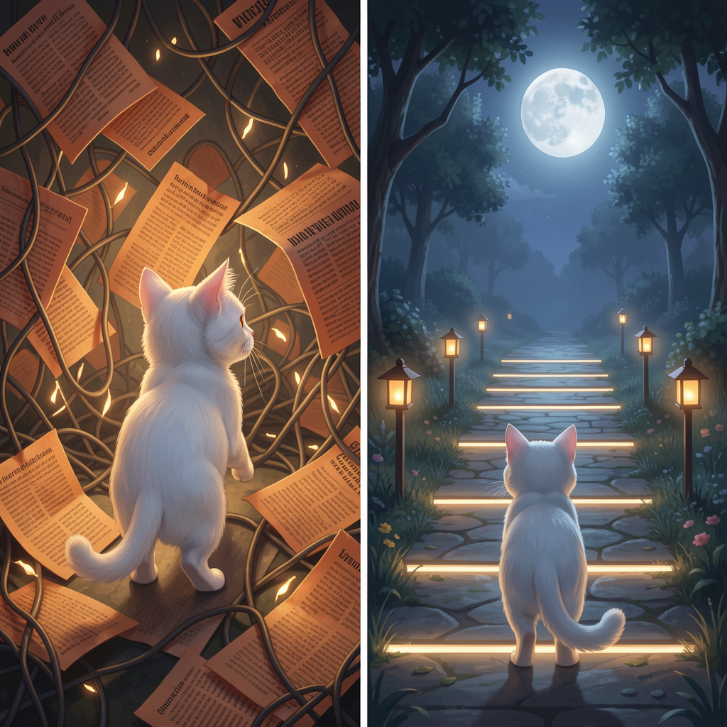 今天我把豬毛日記拆成五段小路，心裡終於沒那麼亂了喵 🐾